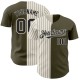 Custom Olive Cream-Black Pinstripe Authentic Split Fashion Salute To Service rugby Jersey Custom Olive Cream-Black Pinstripe Authentic Split Fashion Salute To Service rugby Jersey