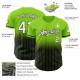Custom Neon Green Pinstripe White-Black Authentic Fade Fashion rugby Jersey Custom Neon Green Pinstripe White-Black Authentic Fade Fashion rugby Jersey