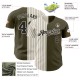 Custom Olive Cream-Black Pinstripe Authentic Split Fashion Salute To Service rugby Jersey Custom Olive Cream-Black Pinstripe Authentic Split Fashion Salute To Service rugby Jersey