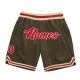 Custom Olive Red-Cream Authentic Throwback Salute To Service Shorts Custom Olive Red-Cream Authentic Throwback Salute To Service Shorts