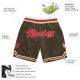 Custom Olive Red-Cream Authentic Throwback Salute To Service Shorts Custom Olive Red-Cream Authentic Throwback Salute To Service Shorts