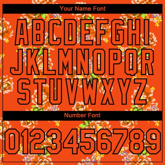 Custom Orange Black 3D Pattern Design Northeast China Big Flower Authentic rugby Jersey Custom Orange Black 3D Pattern Design Northeast China Big Flower Authentic rugby Jersey