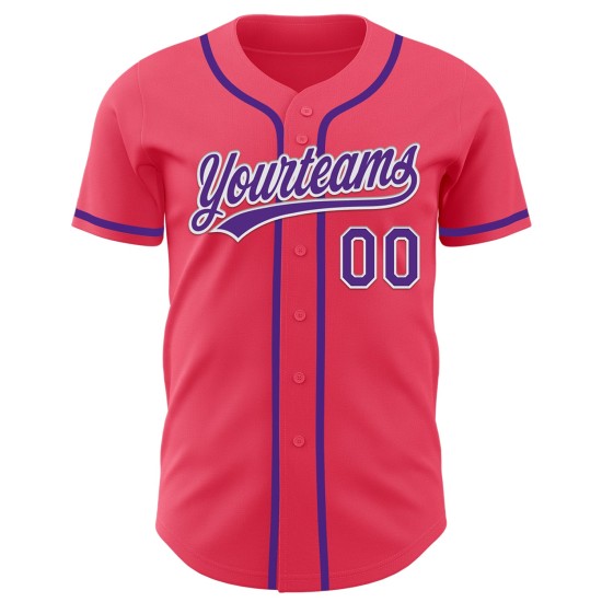 Custom Neon Pink Purple-White Authentic rugby Jersey Custom Neon Pink Purple-White Authentic rugby Jersey