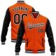 Custom Orange Black-White Bomber Full-Snap Varsity Letterman Two Tone Jacket Custom Orange Black-White Bomber Full-Snap Varsity Letterman Two Tone Jacket
