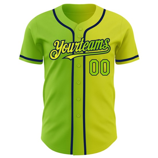 Custom Neon Yellow Neon Green-Navy Authentic Gradient Fashion rugby Jersey Custom Neon Yellow Neon Green-Navy Authentic Gradient Fashion rugby Jersey