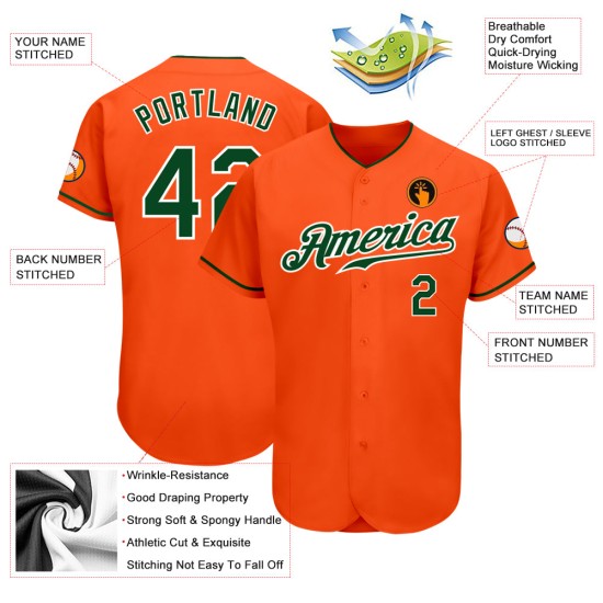 Custom Orange Green-White Authentic rugby Jersey Custom Orange Green-White Authentic rugby Jersey