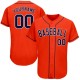 Custom Orange Navy-White Authentic rugby Jersey Custom Orange Navy-White Authentic rugby Jersey