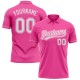 Custom Pink White Performance Vapor Golf Polo Shirt Custom Pink White Performance Vapor Golf Polo Shirt