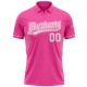 Custom Pink White Performance Vapor Golf Polo Shirt Custom Pink White Performance Vapor Golf Polo Shirt