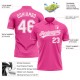 Custom Pink White Performance Vapor Golf Polo Shirt Custom Pink White Performance Vapor Golf Polo Shirt