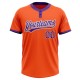Custom Orange Purple-White Two-Button Unisex Jersey Custom Orange Purple-White Two-Button Unisex Jersey