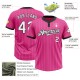 Custom Pink Black Pinstripe White Two-Button Unisex Jersey Custom Pink Black Pinstripe White Two-Button Unisex Jersey