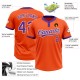 Custom Orange Purple-White Two-Button Unisex Jersey Custom Orange Purple-White Two-Button Unisex Jersey