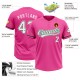 Custom Pink White-Green Two-Button Unisex Jersey Custom Pink White-Green Two-Button Unisex Jersey