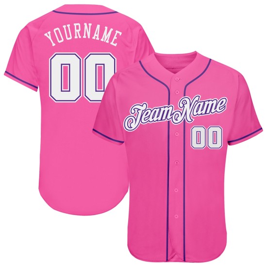 Custom Pink White-Purple Authentic rugby Jersey Custom Pink White-Purple Authentic rugby Jersey