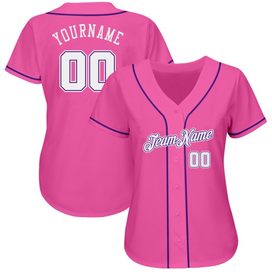 Custom Pink White-Purple Authentic rugby Jersey Custom Pink White-Purple Authentic rugby Jersey