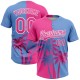 Custom Pink Light Blue-White 3D Pattern Hawaii Coconut Trees Two-Button Unisex Jersey Custom Pink Light Blue-White 3D Pattern Hawaii Coconut Trees Two-Button Unisex Jersey