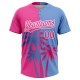 Custom Pink Light Blue-White 3D Pattern Hawaii Coconut Trees Two-Button Unisex Jersey Custom Pink Light Blue-White 3D Pattern Hawaii Coconut Trees Two-Button Unisex Jersey