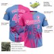 Custom Pink Light Blue-White 3D Pattern Hawaii Coconut Trees Two-Button Unisex Jersey Custom Pink Light Blue-White 3D Pattern Hawaii Coconut Trees Two-Button Unisex Jersey