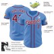 Custom Powder Blue Crimson-White Authentic rugby Jersey Custom Powder Blue Crimson-White Authentic rugby Jersey