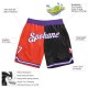 Custom Orange White-Black Authentic Throwback Split Fashion Shorts Custom Orange White-Black Authentic Throwback Split Fashion Shorts