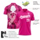 Custom Pink Light Pink-White 3D Pink Ribbon Breast Cancer Awareness Month Women Health Care Support Performance Polo Shirt Custom Pink Light Pink-White 3D Pink Ribbon Breast Cancer Awareness Month Women Health Care Support Performance Polo Shirt