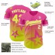 Custom Pink Neon Yellow-White 3D Pattern Design Gradient Style Twinkle Star Authentic rugby Jersey Custom Pink Neon Yellow-White 3D Pattern Design Gradient Style Twinkle Star Authentic rugby Jersey