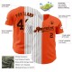 Custom Orange White-Brown Pinstripe Authentic Split Fashion rugby Jersey Custom Orange White-Brown Pinstripe Authentic Split Fashion rugby Jersey
