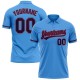 Custom Powder Blue Navy-Red Performance Vapor Golf Polo Shirt Custom Powder Blue Navy-Red Performance Vapor Golf Polo Shirt