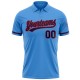 Custom Powder Blue Navy-Red Performance Vapor Golf Polo Shirt Custom Powder Blue Navy-Red Performance Vapor Golf Polo Shirt