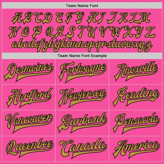 Custom Pink Old Gold-Black Bomber Full-Snap Varsity Letterman Jacket Custom Pink Old Gold-Black Bomber Full-Snap Varsity Letterman Jacket