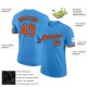 Custom Powder Blue Orange-Black Performance T-Shirt Custom Powder Blue Orange-Black Performance T-Shirt