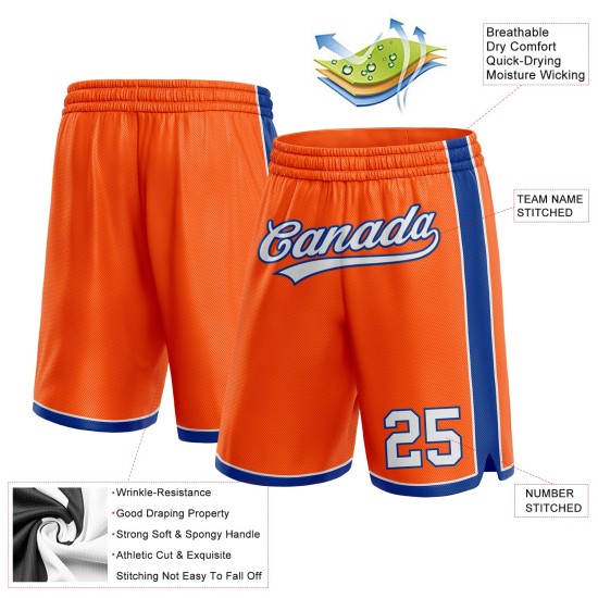 Custom Orange White-Royal Authentic Shorts Custom Orange White-Royal Authentic Shorts