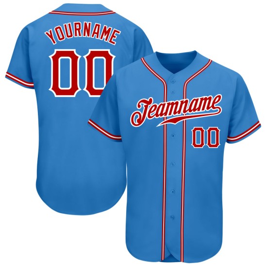 Custom Powder Blue Red-White Authentic rugby Jersey Custom Powder Blue Red-White Authentic rugby Jersey