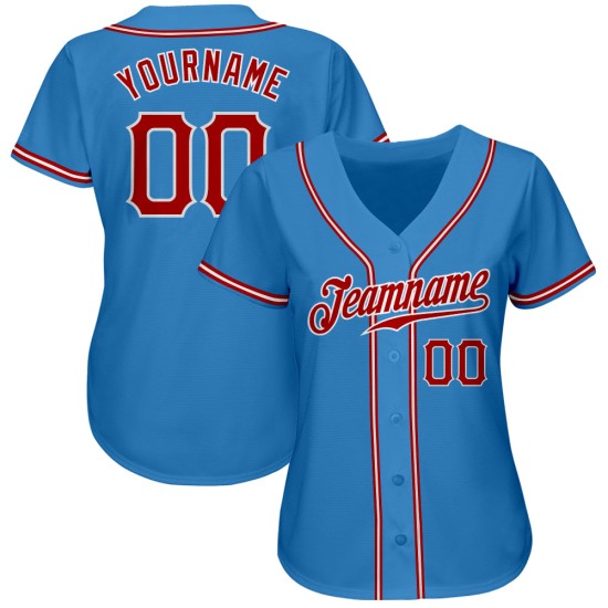 Custom Powder Blue Red-White Authentic rugby Jersey Custom Powder Blue Red-White Authentic rugby Jersey