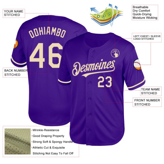 Custom Purple Cream Mesh Authentic Throwback rugby Jersey Custom Purple Cream Mesh Authentic Throwback rugby Jersey