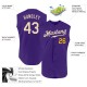 Custom Purple Cream-Gold Authentic Sleeveless rugby Jersey Custom Purple Cream-Gold Authentic Sleeveless rugby Jersey