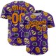 Custom Purple Bay Orange-Black 3D Pattern Halloween Skull Authentic rugby Jersey Custom Purple Bay Orange-Black 3D Pattern Halloween Skull Authentic rugby Jersey