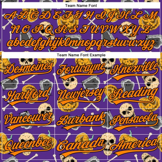 Custom Purple Bay Orange-Black 3D Pattern Halloween Skull Authentic rugby Jersey Custom Purple Bay Orange-Black 3D Pattern Halloween Skull Authentic rugby Jersey