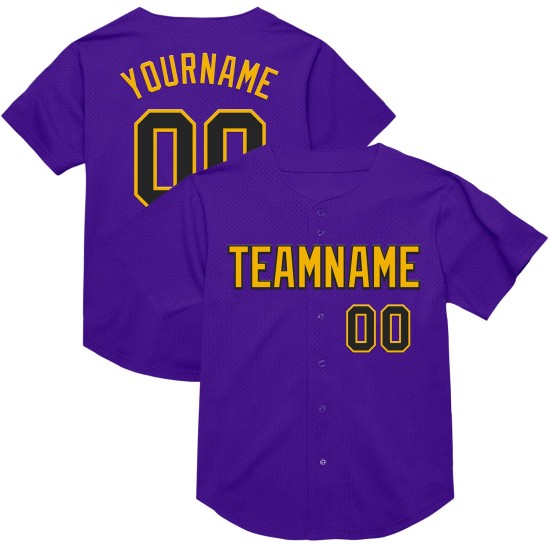 Custom Purple Black-Gold Mesh Authentic Throwback rugby Jersey Custom Purple Black-Gold Mesh Authentic Throwback rugby Jersey
