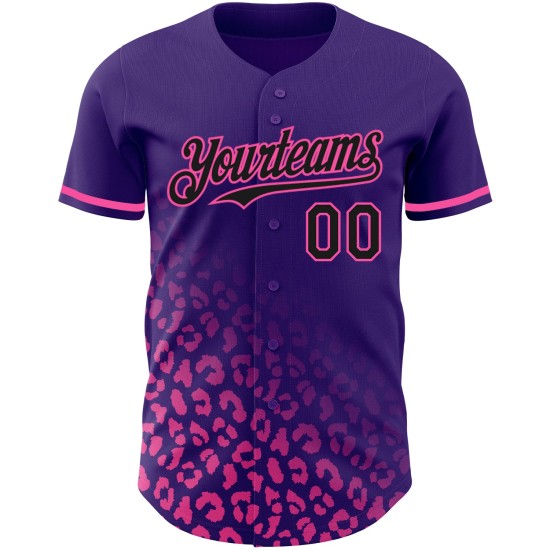Custom Purple Black-Pink 3D Pattern Design Leopard Print Fade Fashion Authentic rugby Jersey Custom Purple Black-Pink 3D Pattern Design Leopard Print Fade Fashion Authentic rugby Jersey
