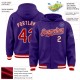 Custom Purple Red-White Bomber Full-Snap Varsity Letterman Hoodie Jacket Custom Purple Red-White Bomber Full-Snap Varsity Letterman Hoodie Jacket