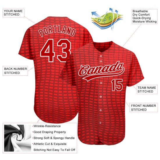 Custom Red Red-White 3D Pattern Design Authentic rugby Jersey Custom Red Red-White 3D Pattern Design Authentic rugby Jersey