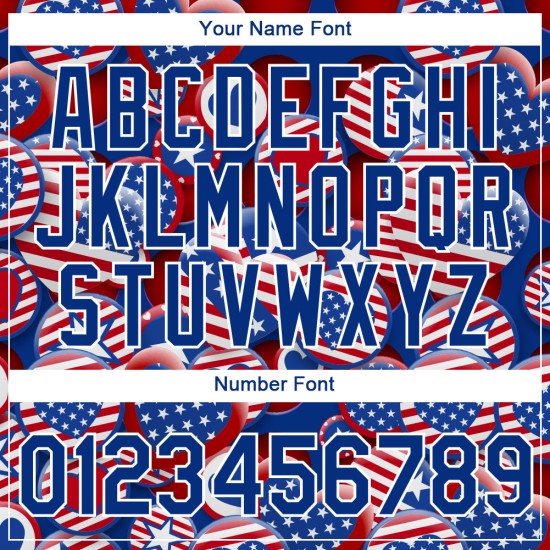 Custom Red Royal-White 3D American Flag Patriotic Performance T-Shirt Custom Red Royal-White 3D American Flag Patriotic Performance T-Shirt