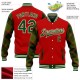 Custom Red Green-Cream Check Board 3D Pattern Design Bomber Full-Snap Varsity Letterman Jacket Custom Red Green-Cream Check Board 3D Pattern Design Bomber Full-Snap Varsity Letterman Jacket