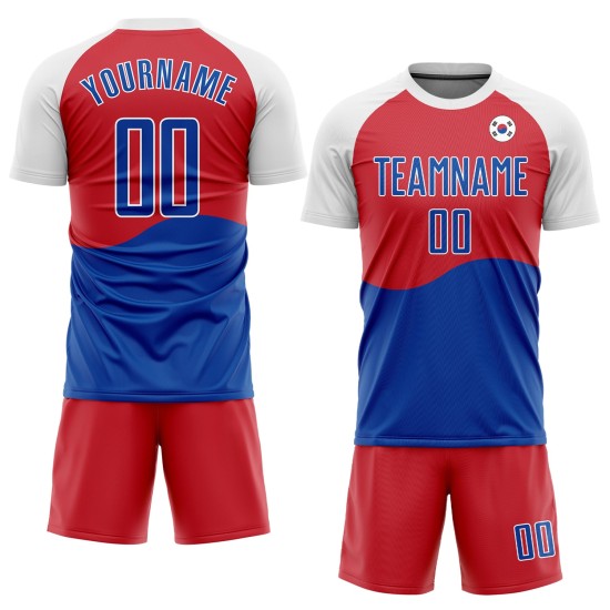 Custom Red Royal-White Sublimation South Korean Flag Uniform Jersey Custom Red Royal-White Sublimation South Korean Flag Uniform Jersey