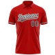 Custom Red Steel Gray-White Performance Vapor Golf Polo Shirt Custom Red Steel Gray-White Performance Vapor Golf Polo Shirt