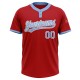 Custom Red Light Blue-White Two-Button Unisex Jersey Custom Red Light Blue-White Two-Button Unisex Jersey