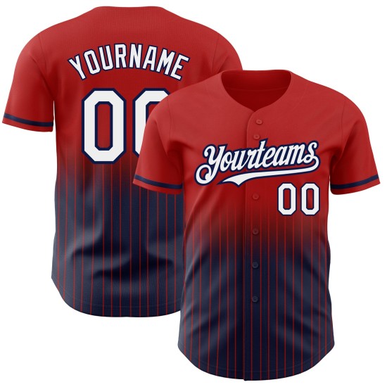 Custom Red Pinstripe White-Navy Authentic Fade Fashion rugby Jersey Custom Red Pinstripe White-Navy Authentic Fade Fashion rugby Jersey