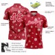 Custom Red White 3D Christmas Snowflakes Performance Golf Polo Shirt Custom Red White 3D Christmas Snowflakes Performance Golf Polo Shirt